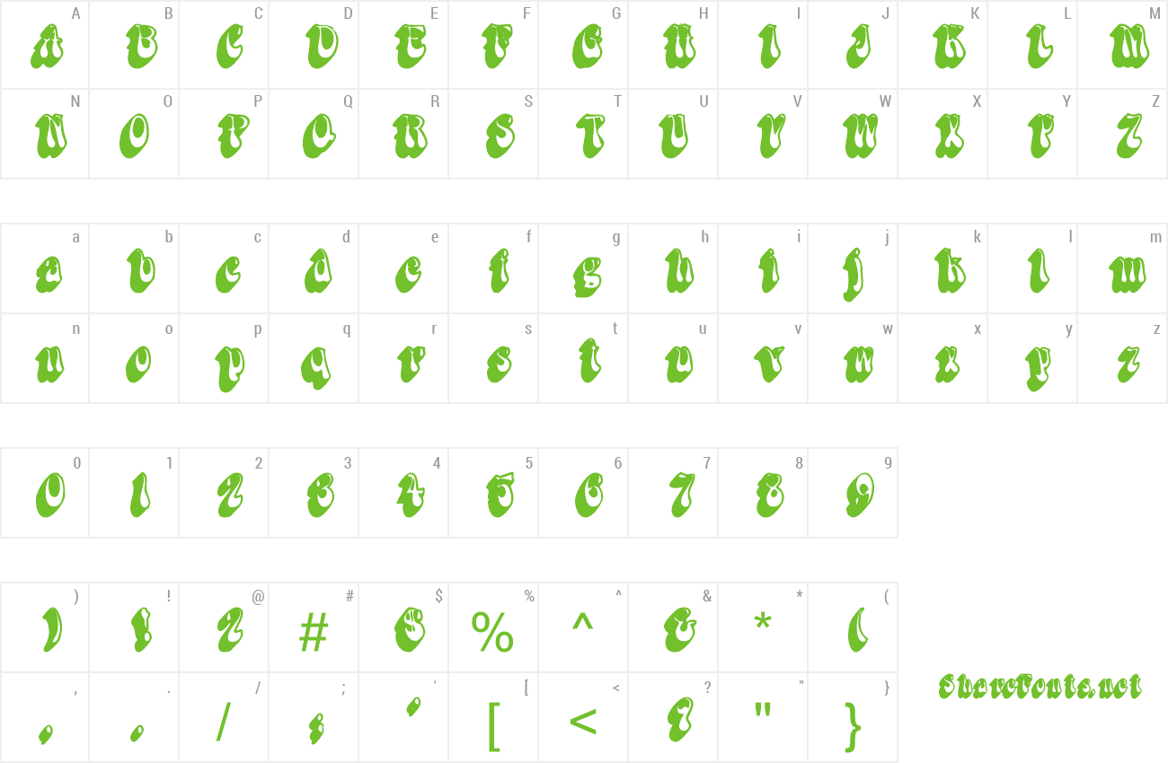 Font DanabelShadowSSK preview